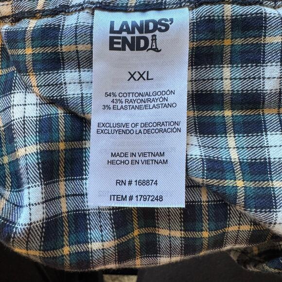 Land's End XXL Lightweight Coastal Flannel Plaid - Picture 10 of 11